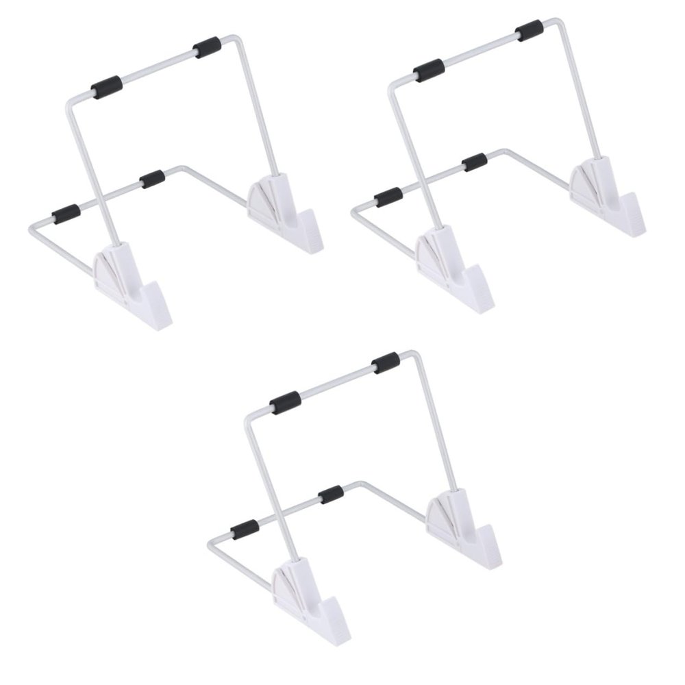 jojofuny 3pcs Tablet Stand Holder Aluminum Lazy Desktop Bracket for Tablets Height and Angle for Hands Viewing Compatible Flat Devices White