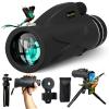 40X60 High Power Monocular Telescope with Smartphone Adapter Tripod Travel Bag, Larger Vision Monoculars for Adults with BAK4 Prism & FMC Lens, Suitable for Bird Watching Hunting Hiking Camping Black view 1