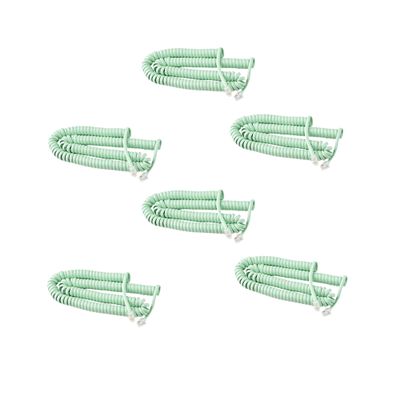 iSoHo Phones Bundle of 6 Telephone Cord Handset Curly - 2 Sets (3 x 15ft, 3 x 25ft) - Crisp Sound, Easy to Use - Perfect for Home or Office - Earth Day Green