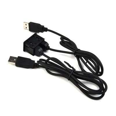 ImBros 100CM Car Dash Flush Mount AUX USB Port Panel Auto Boat Dual USB Extension Cable Adapter Car Accessories