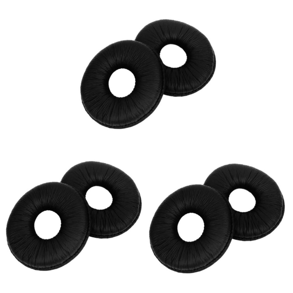 Gadpiparty 3pcs Replacement Ear Pads for Headphones Soft Pu Material Black Comfortable Fit Enhance Bass Performance