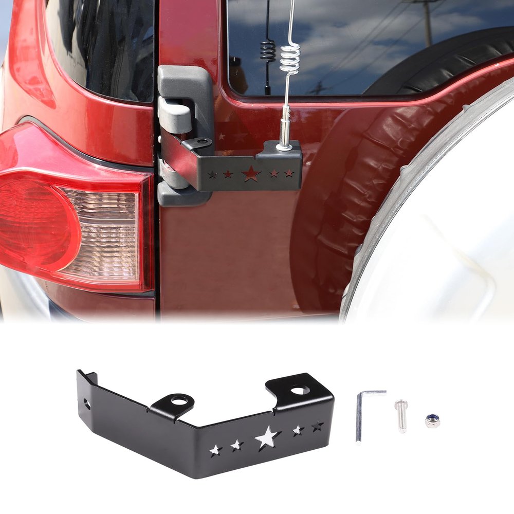Aunginsy Tailgate Antenna Mount Compatible with Toyota FJ Cruiser 2007-2024, Black Carbon Steel, Wall Mount