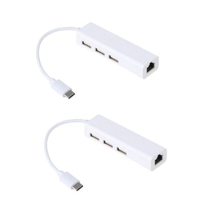 HOMSFOU 2pcs Multiple USB Ports Adapter c to Ethernet Adapter Powered USB for S8 Plus Note 8 G6 G7
