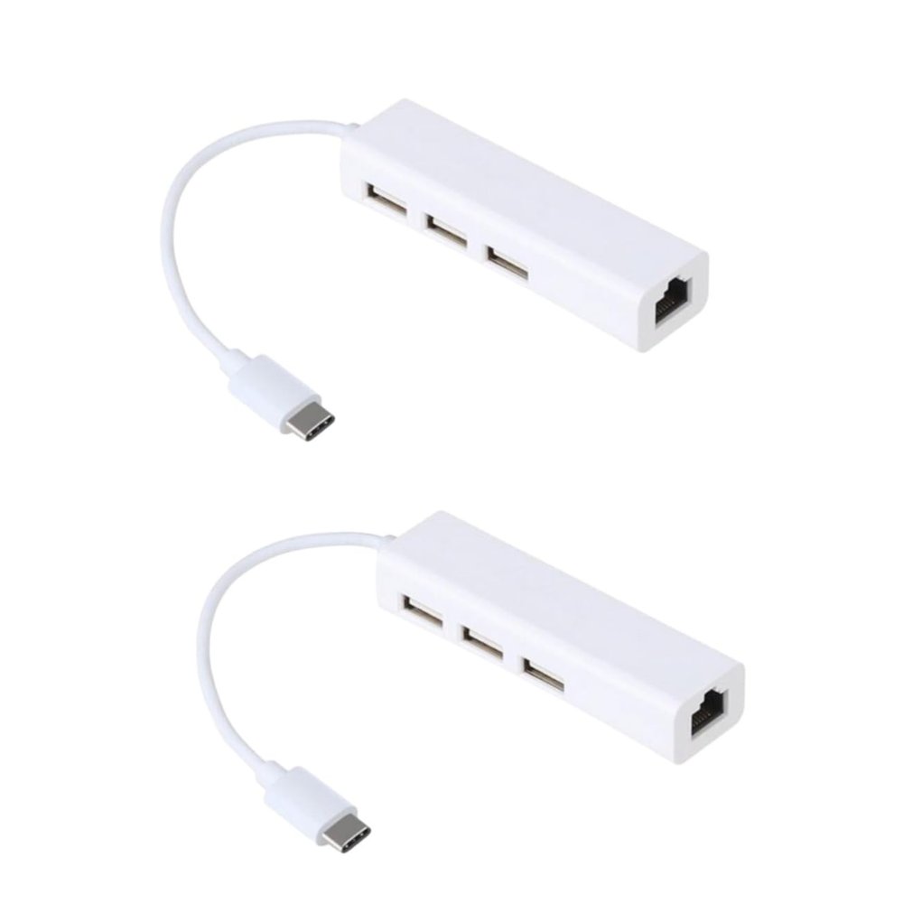 HOMSFOU 2pcs Multiple USB Ports Adapter c to Ethernet Adapter Powered USB for S8 Plus Note 8 G6 G7