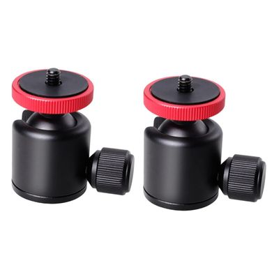 HOMSFOU Tripod Camera Mount Plate with 2Pcs Mini Ball Head for DSLR Camera Tripod - Compact Low Profile Ball Mount for Photography and Videography