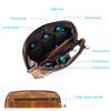 AIGUONIU Genuine Leather Electronics Cable Organizer- Travel Organizer Bag for USB Cable, Charger, Passport, Cash, Phone etc (Coffee) view 3