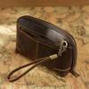 AIGUONIU Genuine Leather Electronics Cable Organizer- Travel Organizer Bag for USB Cable, Charger, Passport, Cash, Phone etc (Coffee) view 4
