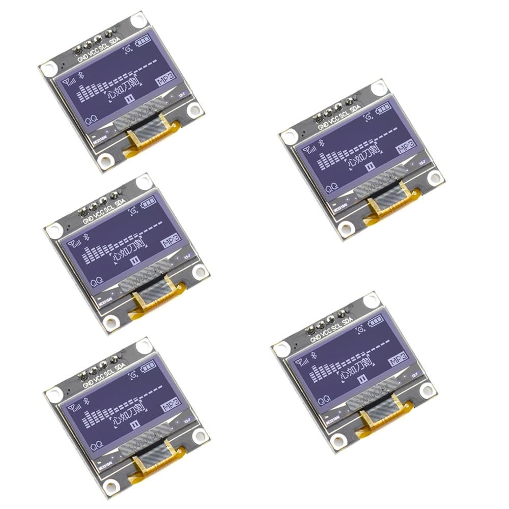 5pcs 0.96 Inch OLED Module 12864 128 x 64 Serial Display Board (White)