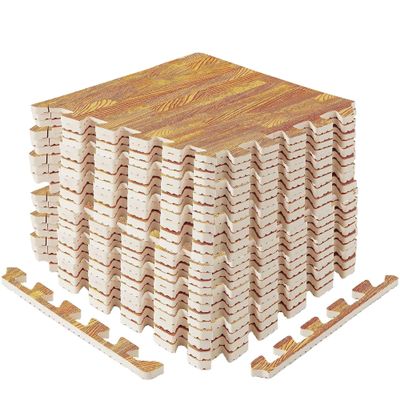 Yes4All EVA Interlocking Mats, Puzzle Floor Tiles, Foam Floor Padding with Border for Furniture, Home Space, Living Room, Garage 11,22,32 SQFT