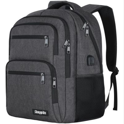 Backpck for Men Women, School Backpack for Boys Teens, 15.6 inch Laptop Back Pack with USB Charger Port, Bookbag with USB Charger for College High Middle School Travel Business Work Mochilas Black