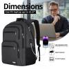 Backpck for Men Women, School Backpack for Boys Teens, 15.6 inch Laptop Back Pack with USB Charger Port, Bookbag with USB Charger for College High Middle School Travel Business Work Mochilas Black view 3