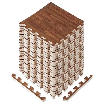Yes4All EVA Interlocking Mats, Puzzle Floor Tiles, Foam Floor Padding with Border for Furniture, Home Space, Living Room, Garage 11,22,32 SQFT