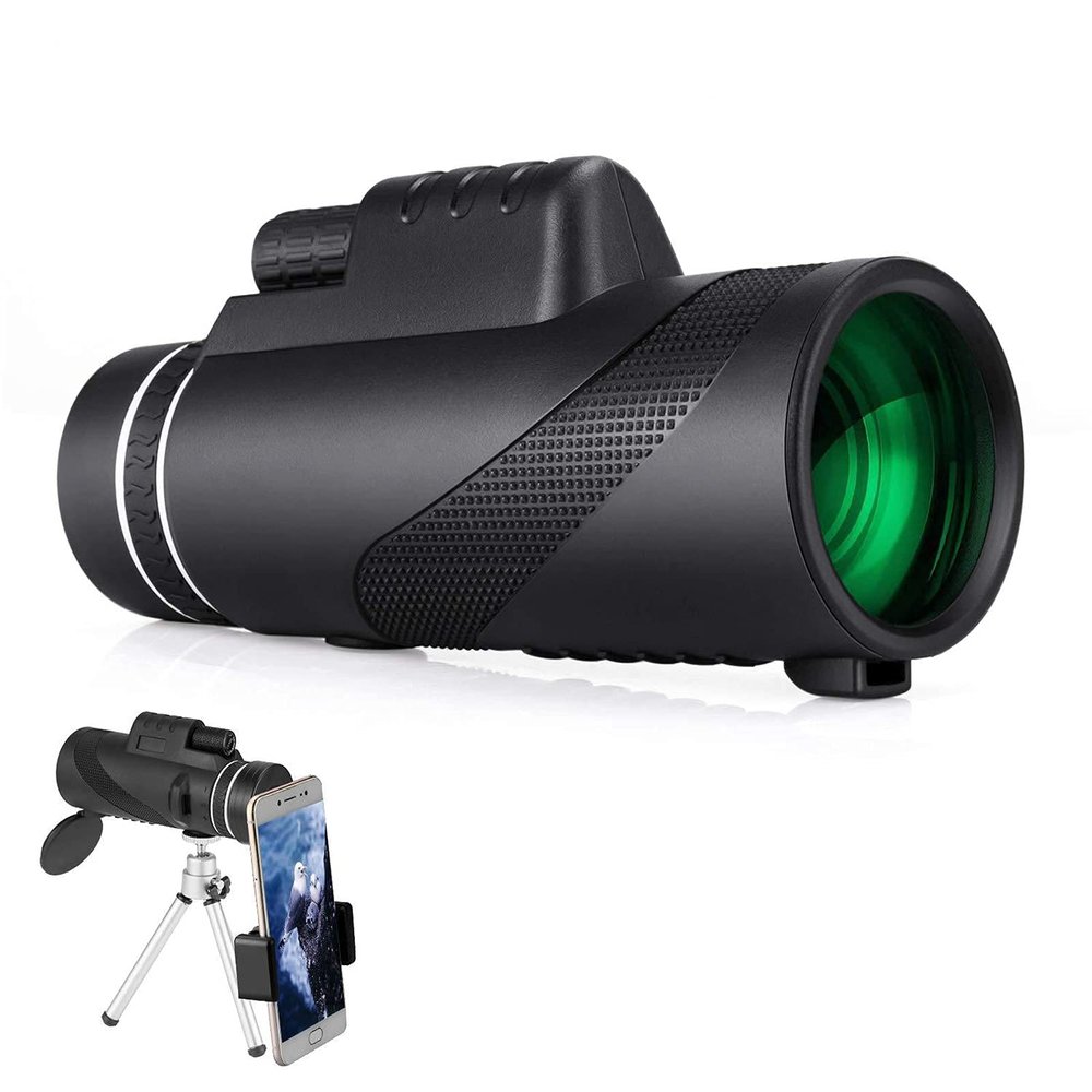 Products 40 x 60 Monocular Telescope for Adults HD Telescope Focus Outdoor Low Light Green Film Mini Monocular with Monocular Bag Fixed Focus for Hunting Hiking Camping Sightseeing and Concert