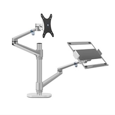 OL-3L 10"-17" Ergonomics Desk Laptop Stand 32" Monitor Desktop Holder Computer Full Motion with Column Bar (Color : Grey)