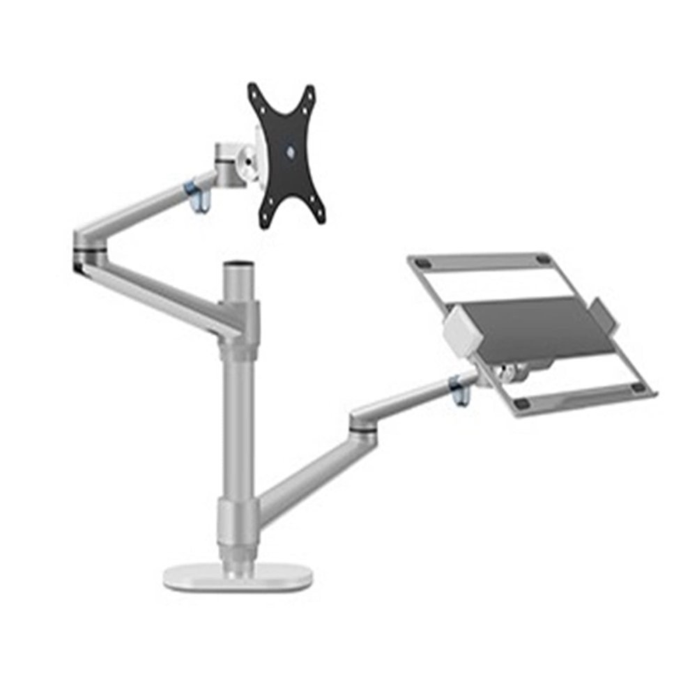 OL-3L 10"-17" Ergonomics Desk Laptop Stand 32" Monitor Desktop Holder Computer Full Motion with Column Bar (Color : Grey)