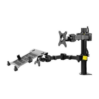 10"-15.6" Laptop+10"-27" Monitor Bracket Double Arm Laptop Table Stand Notebook Desk Mount Laptop Stand