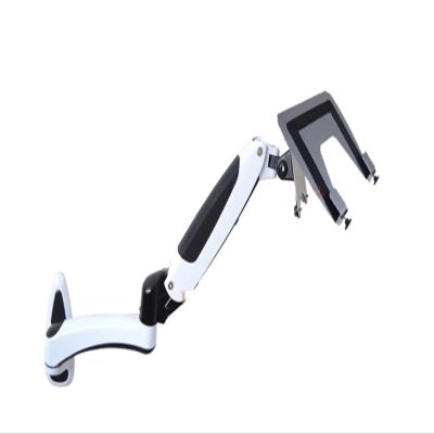 8KG GM112W-LP1 Full Motion Aluminum Gas Spring Dual Arm Laptop Wall Mounted Bracket Stand Grommet Hole Clamp Notebook Tray (Color : DL-GM112W-LP20)