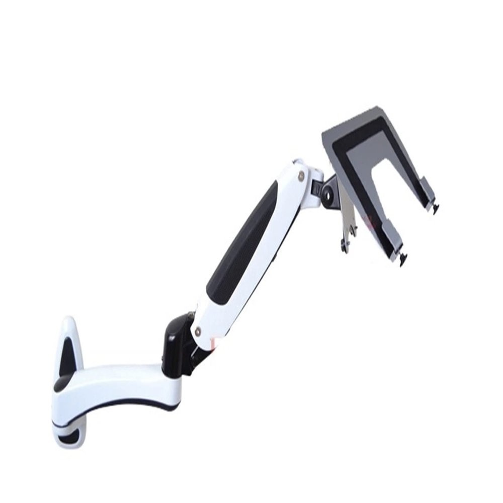 8KG GM112W-LP1 Full Motion Aluminum Gas Spring Dual Arm Laptop Wall Mounted Bracket Stand Grommet Hole Clamp Notebook Tray (Color : DL-GM112W-LP20)