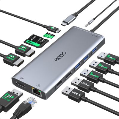 USB C Docking Station Dual Monitor for Dell HP Lenovo Surface Laptop USB Hub for Laptop Adapter, Docking Station Dual Monitor HDMI USB C Dongle with 2 HDMI DP 5 USB Ports 100 W PD SD TF Ethernet Audio