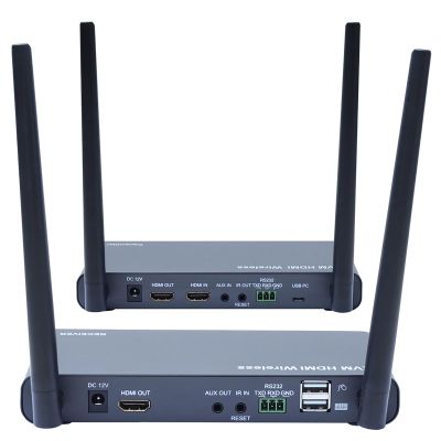 Wireless HDMI Transmitter and Receiver 4K, HDMI Extender 328ft with Loop Out, IR Control and KVM, Support One to Many & Many to One (W08A)