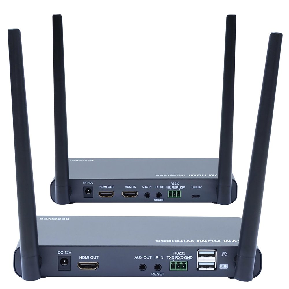 Wireless HDMI Transmitter and Receiver 4K, HDMI Extender 328ft with Loop Out, IR Control and KVM, Support One to Many & Many to One (W08A)
