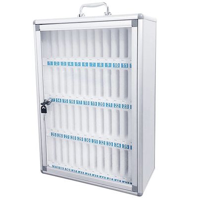 Mobile Phone Safe Deposit Box Transparent Lockable Student Staff Mobile Phone Storage Box Restaurant Storage Cabinet (Color : Silver, Size : 12) (Silver 60)