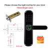 MiJob Fingerprint Smart Lock for Tuya Biometric Fingerprint Door Lock BT Tuya APP Smart IC Card Keyless Entry with Passcode (Color : Black to 70mm) view 2