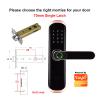 MiJob Fingerprint Smart Lock for Tuya Biometric Fingerprint Door Lock BT Tuya APP Smart IC Card Keyless Entry with Passcode (Color : Rose to 70mm) view 2