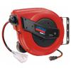Lincoln 91039 60' Tri-tap Electric Power Cord Reel, 12/3 SJTOW, Grease, Oil and Weather Resistant, Magnetic Brake, Auto-guide Rewind Mechanism, Overload Protection, Power Indicator Lights, Red/Black view 1