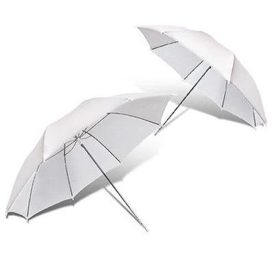 HOMSFOU 2pcs Soft Light Umbrella for Photography Translucent Collapsible Reversible Flash Umbrella with Metal Plug