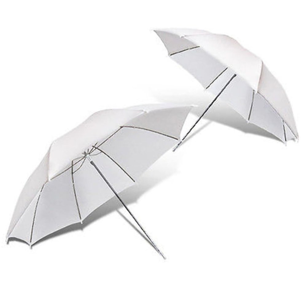 HOMSFOU 2pcs Soft Light Umbrella for Photography Translucent Collapsible Reversible Flash Umbrella with Metal Plug