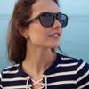 Nautica Commander Smart Sunglasses for Men & Women - Wireless Smart Glasses with Open Ear Speakers and Microphone, Polarized UV400 Lenses - Black, Navy Blue (Standard) view 3