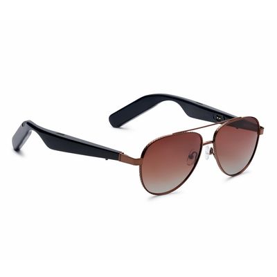 Nautica Admiral Smart Sunglasses for Men & Women - Wireless Smart Glasses with Open Ear Speakers and Microphone, Polarized UV400 Lenses - Brown Gradient (Wide)