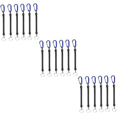 BESPORTBLE 18pcs Elastic Plastic Ropes Keychains Lost Phone Spring Security Gear Tools for Hiking