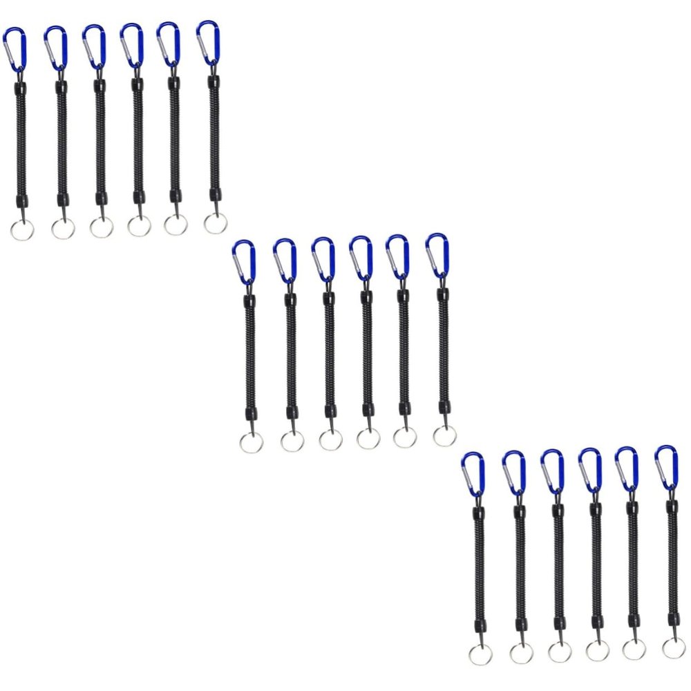 BESPORTBLE 18pcs Elastic Plastic Ropes Keychains Lost Phone Spring Security Gear Tools for Hiking