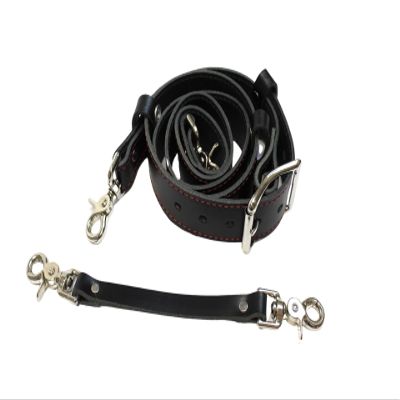 Fully Involved Leatherworks Black Leather Radio Strap With Anti-Sway Strap and Radio Case
