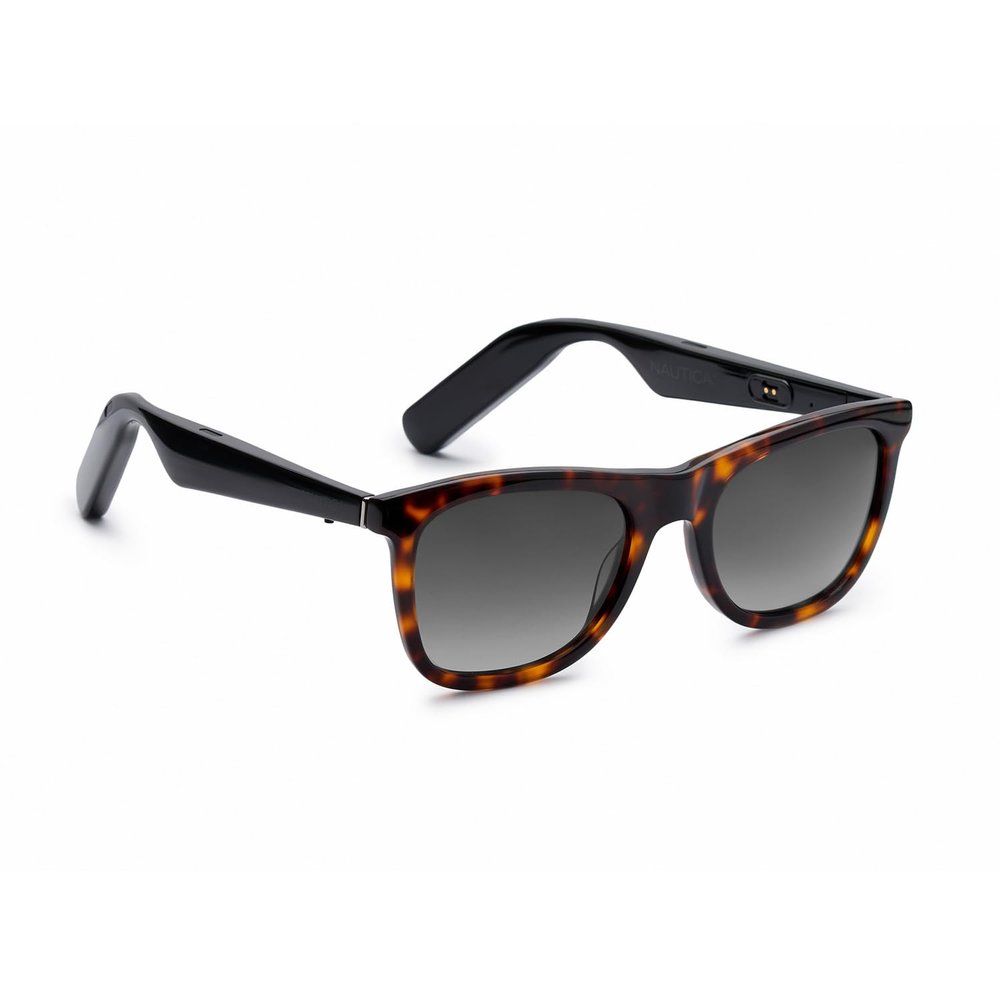Nautica Dockside Smart Sunglasses for Men & Women - Wireless Smart Glasses with Open Ear Speakers and Microphone, Polarized UV400 Lenses - Black Gradient (Standard)