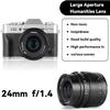 7artisans 24mm F1.4 APS-C Manual Prime Lens Large Aperture Compatible for CAN0N RF Mount Mirrorless Cameras EOS R/EOS R3/EOS RP/EOS R5/EOS R6, Black view 2