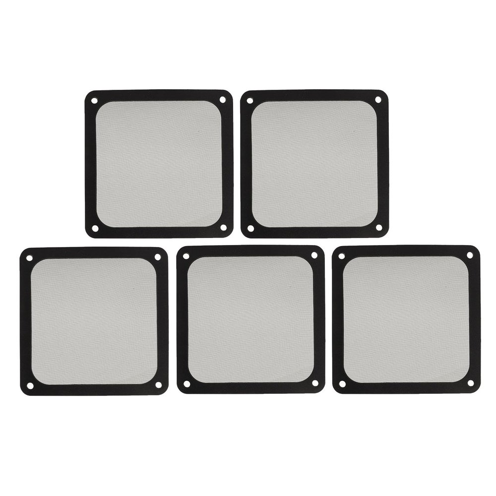 5PCS 120mm Fan Dust Filter, Magnetic Frame, Fine Aperture, Fluent Airflow, Reserved Screw Holes, Sturdy Nylon Mesh, 120mm, for PC Chassis Power Supply (Black)
