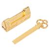 Padlock,Mini Chinese Style Traditional Magpie Flowers Padlock Key for Vintage Furniture (Magpie Gold) view 2