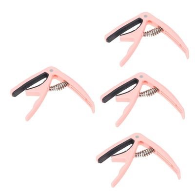 TEMKIN 4pcs Clip-on Picks Clamp Accessory Classical on Tuner Replacement Pink Acoustic Fast Electric Change Capo Mandolin Metal and Bass Electirc Guitar Guitars Ereplacement - for Clip Guitar