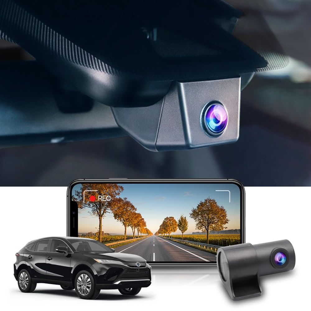 Fitcamx Front 2K+Rear 1080P Dash Cam Adapts for Toyota Venza 2021-2024 LE XLE Limited Nightshade Edition, OEM Style, Dual HD Video, WiFi & APP, Loop Recording, G-Sensor, Easy to Use, 64GB Card