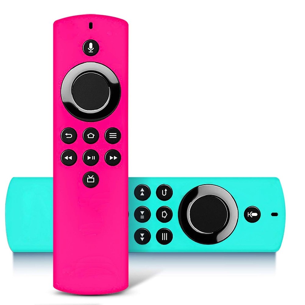 2 Pack Silicone Remote Cover, TV Remote Case, Remote Control Cover(Rose Red & Sky Blue)