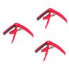 TEMKIN 3pcs for on Clamp Style Ukulele Ukulel Metal and Fast Capo Tuner Change Bass Acoustic Guitar Guitars Universal Clip Replacement Electirc Red Clip-on Picks Mandolin Banjo Accessory Guitar view 1