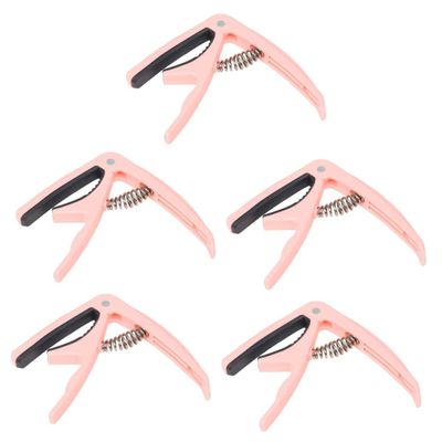 TEMKIN 5pcs and Guitars Ereplacement Bass Clip Change Mandolin Capo Ukulel Universal on Style Acoustic Guitar Electirc Metal Picks Clip-on Banjo Ukulele Tuner Electric Pink Accessory Guitar