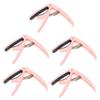 TEMKIN 5pcs and Guitars Ereplacement Bass Clip Change Mandolin Capo Ukulel Universal on Style Acoustic Guitar Electirc Metal Picks Clip-on Banjo Ukulele Tuner Electric Pink Accessory Guitar view 1