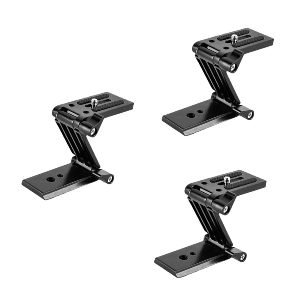 Gadpiparty 3pcs Tilt Head Quick Release Plate Tripod Head Mounting Bracket Flexible for Monopod DSLR Accessory
