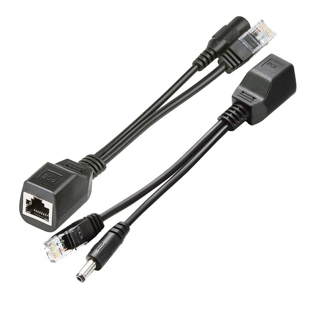ARTICHOKE 10pcs(5pair) POE Splitter POE Switch POE Cable Adapter Tape Screened 5V 12V 24V 48V Power Supply Cable 5.5 * 2.1mm(Black-5pair)