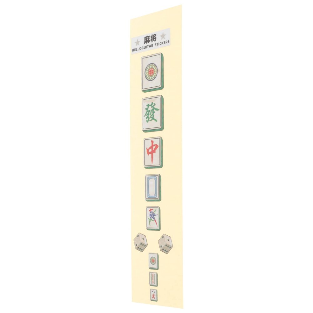 TEMKIN Guitar Capo Guitar Fretboard Decals Guitar Mahjong Pattern Sticker Electric Guitar Self-adhesive Decoration Musical Instrument Sticker Guitar Stickers Guitar