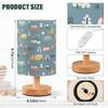 YYZZH Table Lamp Cute Cars Pattern Cartoon Transportation Doodle Nightstand Lamp with Wood Base Fabric Lamp Shade Bedside Desk Lamp for Living Room Bedroom Kids Room Office view 3